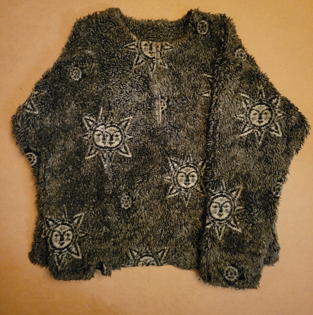 Gramicci Vintage 90S Heavy Pile Quarter Zip Sun Fleece Made In USA